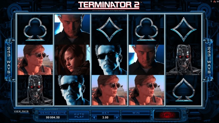 Игровой автомат «Terminator 2» на зеркале казино Вулкан Престиж